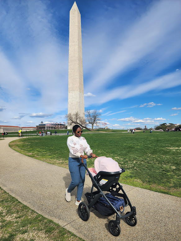 walking baby monument