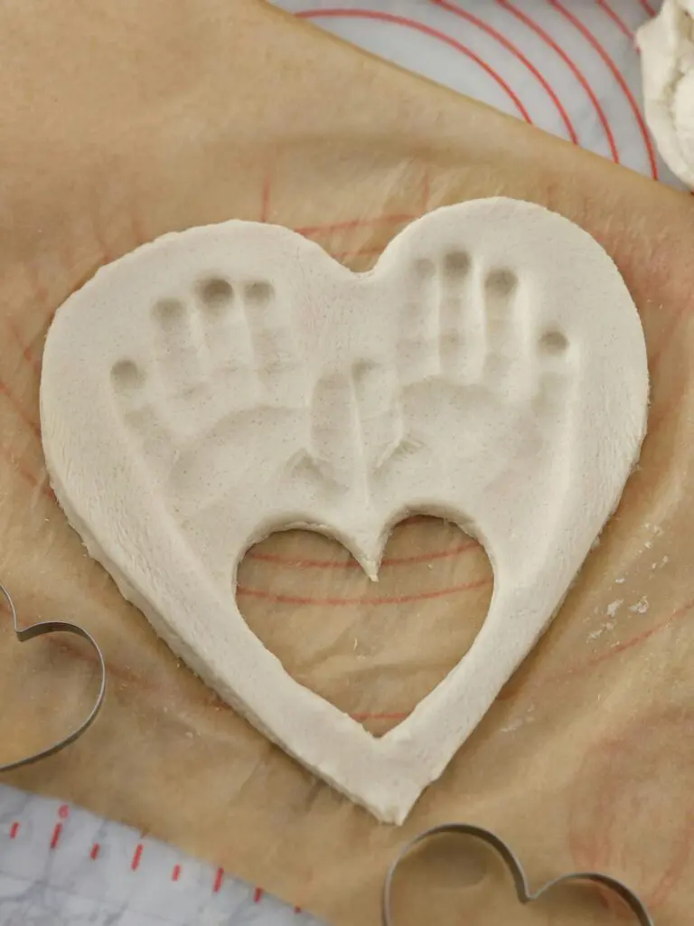 Dough with Heart and Printed Hands