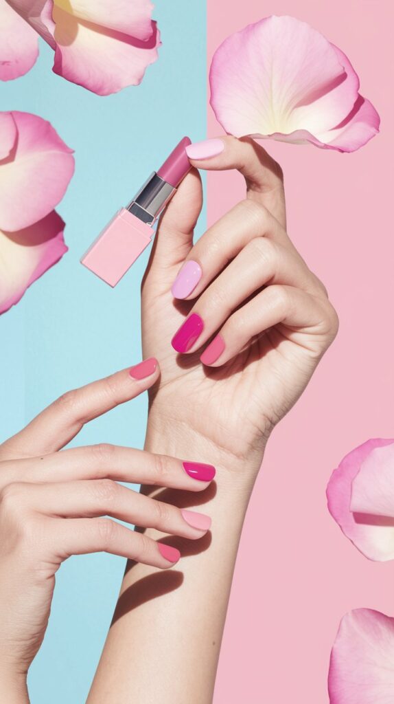 pretty pink nails