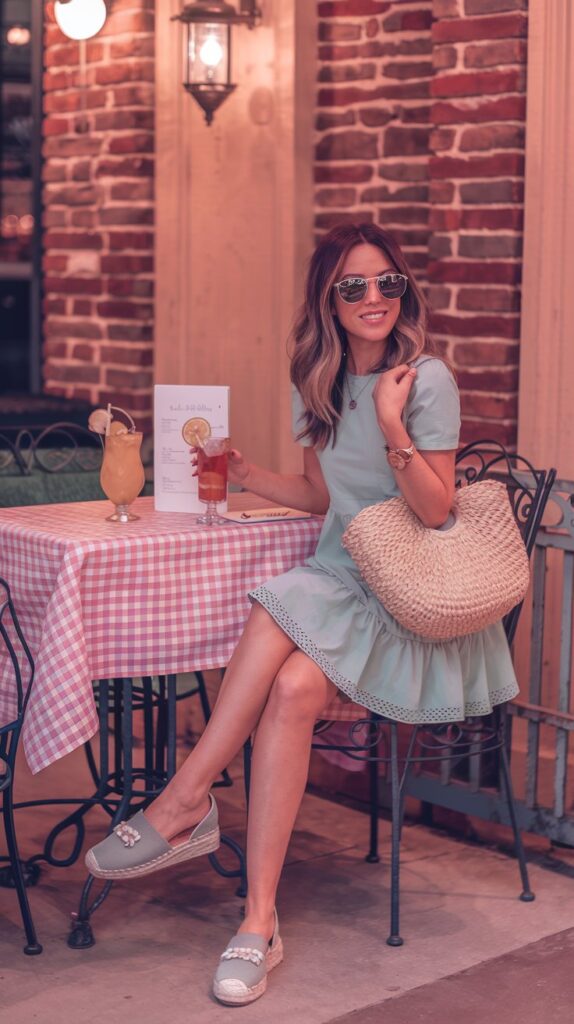 a photo of a woman wearing a cute dress